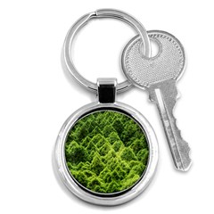 Green Pine Forest Key Chain (round) by Ravend