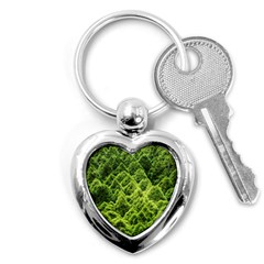 Green Pine Forest Key Chain (heart) by Ravend