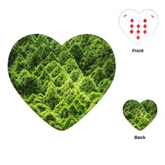 Green Pine Forest Playing Cards Single Design (heart)