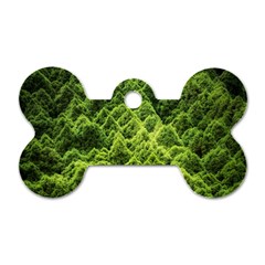 Green Pine Forest Dog Tag Bone (two Sides) by Ravend