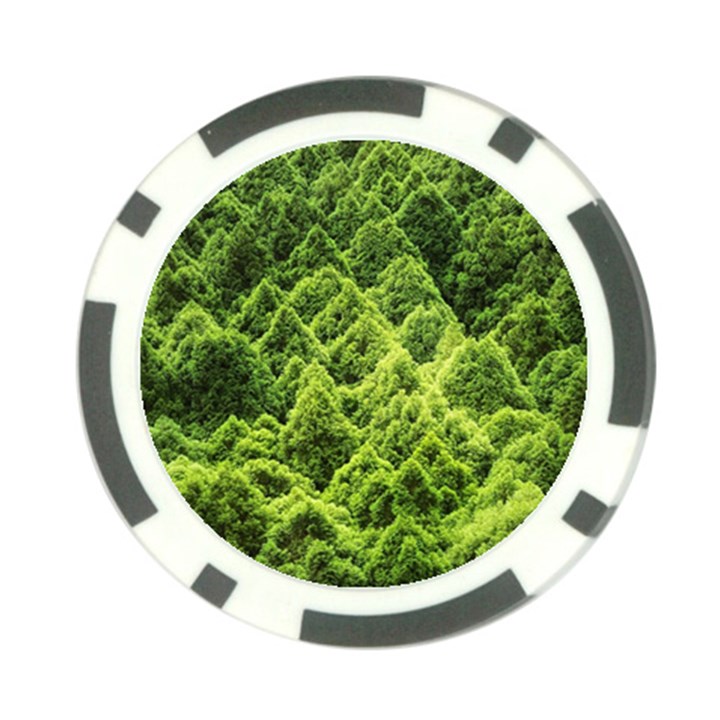 Green Pine Forest Poker Chip Card Guard