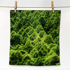 Green Pine Forest Face Towel by Ravend