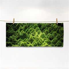 Green Pine Forest Hand Towel by Ravend