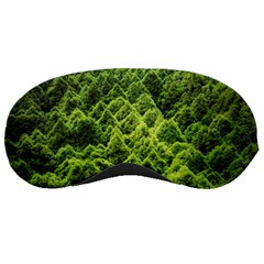 Green Pine Forest Sleep Mask by Ravend