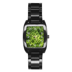 Green Pine Forest Stainless Steel Barrel Watch