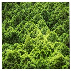 Green Pine Forest Wooden Puzzle Square by Ravend