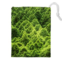 Green Pine Forest Drawstring Pouch (5xl) by Ravend