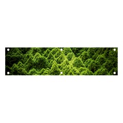 Green Pine Forest Banner And Sign 4  X 1  by Ravend