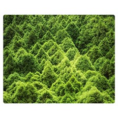 Green Pine Forest Premium Plush Fleece Blanket (medium) by Ravend