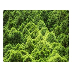 Green Pine Forest Premium Plush Fleece Blanket (large) by Ravend