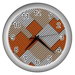 Abstract Pattern Line Art Design Decoration Wall Clock (silver) by Ravend