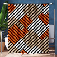 Abstract Pattern Line Art Design Decoration Shower Curtain 60  X 72  (medium)  by Ravend