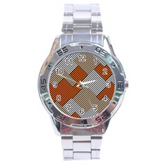 Abstract Pattern Line Art Design Decoration Stainless Steel Analogue Watch by Ravend