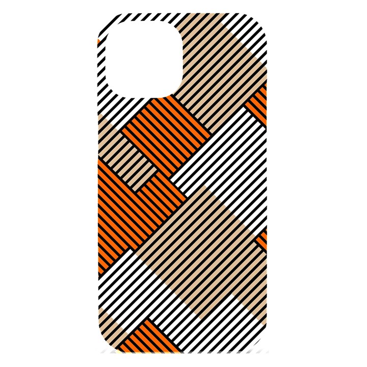 Abstract Pattern Line Art Design Decoration iPhone 15 Black UV Print PC Hardshell Case