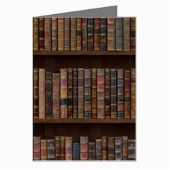 Old Bookshelf Orderly Antique Books Greeting Card