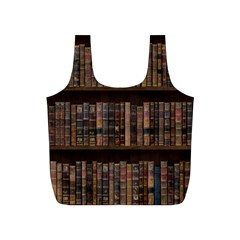 Old Bookshelf Orderly Antique Books Full Print Recycle Bag (s) by Ravend