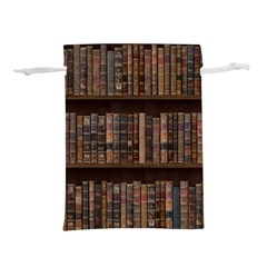 Old Bookshelf Orderly Antique Books Lightweight Drawstring Pouch (l) by Ravend