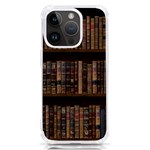 Old Bookshelf Orderly Antique Books iPhone 14 Pro TPU UV Print Case Front