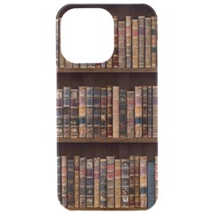 Old Bookshelf Orderly Antique Books Iphone 15 Pro Max Black Uv Print Pc Hardshell Case