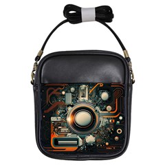 Technology Robot Internet Processor Girls Sling Bag by Ravend