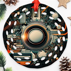 Technology Robot Internet Processor Ornament (round Filigree)