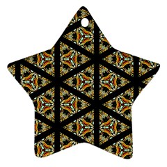 Pattern Stained Glass Triangles Ornament (star) by HermanTelo