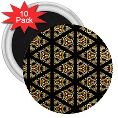 Pattern Stained Glass Triangles 3  Magnets (10 Pack)  by HermanTelo