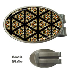 Pattern Stained Glass Triangles Money Clips (oval)  by HermanTelo