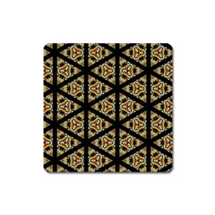 Pattern Stained Glass Triangles Square Magnet by HermanTelo