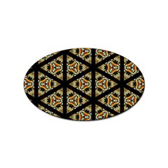 Pattern Stained Glass Triangles Sticker Oval (10 Pack)