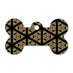 Pattern Stained Glass Triangles Dog Tag Bone (two Sides)