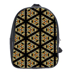 Pattern Stained Glass Triangles School Bag (large) by HermanTelo