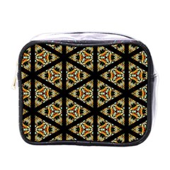 Pattern Stained Glass Triangles Mini Toiletries Bag (one Side) by HermanTelo