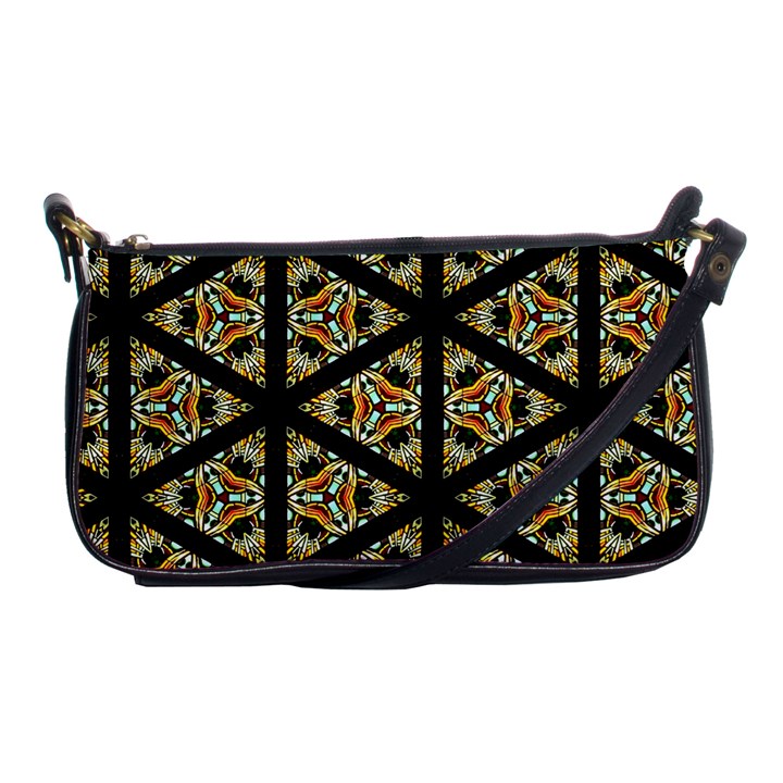 Pattern Stained Glass Triangles Shoulder Clutch Bag