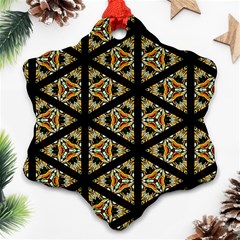 Pattern Stained Glass Triangles Ornament (snowflake)