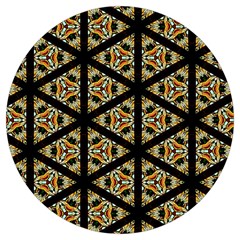 Pattern Stained Glass Triangles Round Trivet