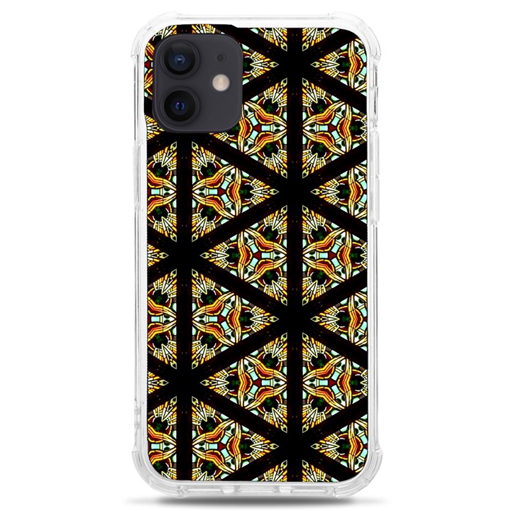 Pattern Stained Glass Triangles iPhone 12 mini TPU UV Print Case	