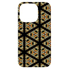 Pattern Stained Glass Triangles Iphone 14 Pro Black Uv Print Case by HermanTelo