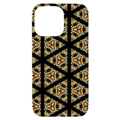 Pattern Stained Glass Triangles Iphone 14 Pro Max Black Uv Print Case by HermanTelo