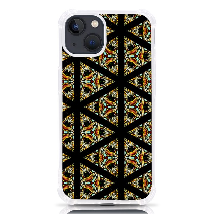 Pattern Stained Glass Triangles iPhone 13 TPU UV Print Case