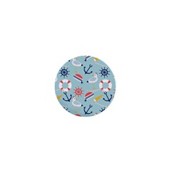 Nautical Marine Symbols Seamless Pattern 1  Mini Buttons