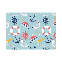 Nautical Marine Symbols Seamless Pattern Premium Plush Fleece Blanket (mini) by Hannah976