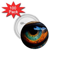 Eye Bird Feathers Vibrant 1 75  Buttons (100 Pack)  by Hannah976