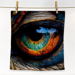 Eye Bird Feathers Vibrant Face Towel by Hannah976