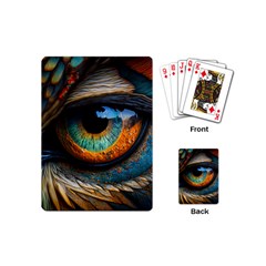 Eye Bird Feathers Vibrant Playing Cards Single Design (mini)