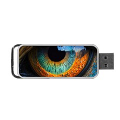 Eye Bird Feathers Vibrant Portable Usb Flash (one Side) by Hannah976