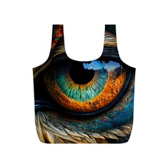 Eye Bird Feathers Vibrant Full Print Recycle Bag (s) by Hannah976