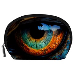 Eye Bird Feathers Vibrant Accessory Pouch (large) by Hannah976