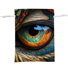 Eye Bird Feathers Vibrant Lightweight Drawstring Pouch (xl) by Hannah976