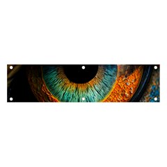 Eye Bird Feathers Vibrant Banner And Sign 4  X 1  by Hannah976